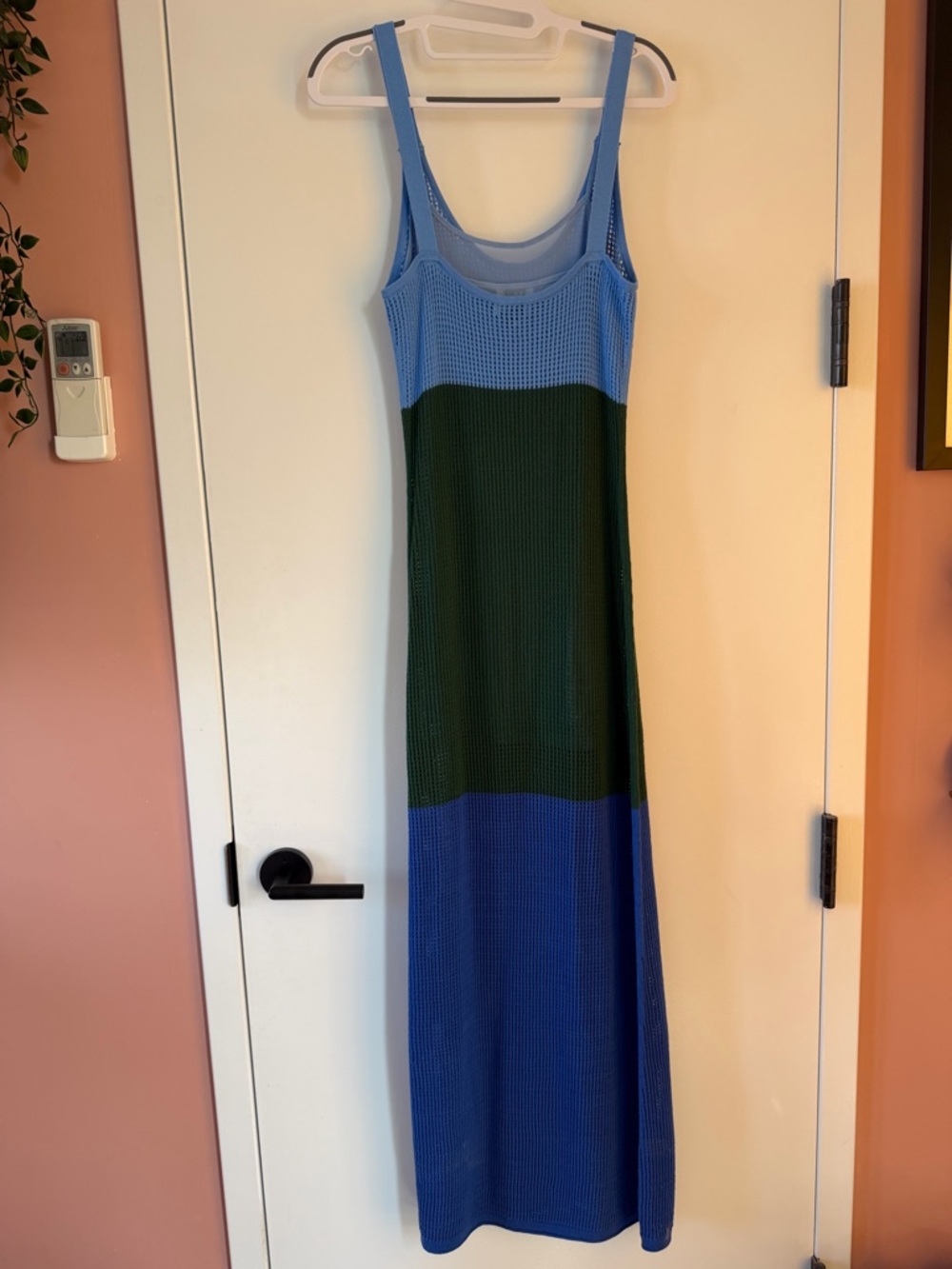 Staud Colorblock Knit Maxi Dress in Light Blue, Green & Royal Blue, sz M - Picture 5 of 10